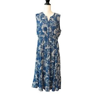 NWT DR2 Sleeveless Fit & Flare Maxi Dress Women’s SZ XL in Floral Paisley Print